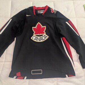🏒 Vintage Nike Team Canada 🇨🇦 Hockey Jersey Men Large Black Red IIHF ❤️